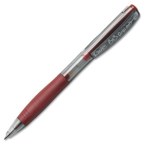 BIC BU3 Nonrefillable Gel Pen - Medium - 0.7 mm - Red Ink/Barrel - 12/PK