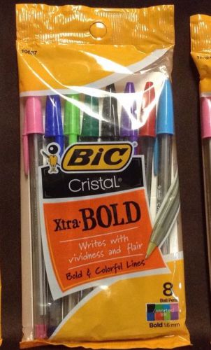 BIC CRISTAL XTRA-BOLD PENS 8-PACK - 8 COLORS school supplies art crafts office