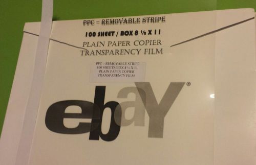 Ppc  transparency film - plain paper copiers 200 ct. removable stripe 81/2 x 11 for sale