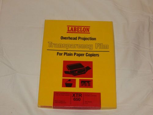 f005) Labelon Transparency Film for copiers-New-100 sheets 8 1/2 x 11- XTR650