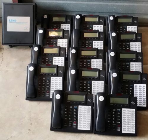 LOT - 14ea. 48-KEY H DFP Phones + ESI CS 50 KSU w/ PowerSupply 15hr Voicemail