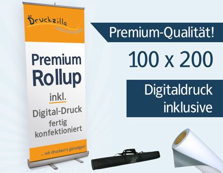 Roll Up Display - 100 x 200 - inkl. Digitaldruck [ Roll-Up Banner Kundenstopper