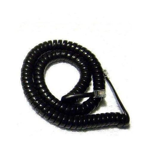 Lot of 5 -25&#039; 25ft  - gloss black - curly coil receiver handset phone cord for sale