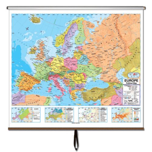 Universal Europe Advanced Political Laminated Roller Map