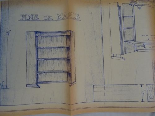 Wood Furniture Designs Blueprint  - Corner Bookcase Top 161 1972