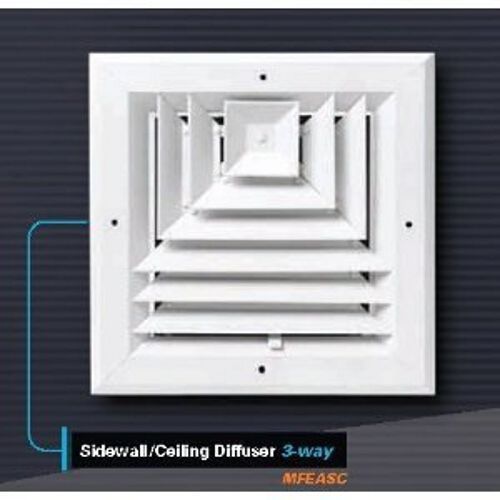 8&#034; x 8&#034; 3-WAY SUPPLY GRILLE - DUCT COVER &amp; DIFUSER - LOW NOISE - For Ceilin.