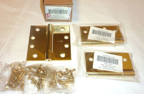 3 Ives 3CB1 4&#034; x 4&#034; 632/US3 3 Knuckle Bearing Full Mortise Hinges BRIGHT BRASS