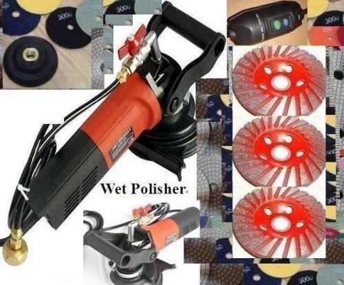 5&#034; wet variable speed polisher 5&#034; diamond 16 pad 3 pieces 5&#034; turbo cup wheel for sale
