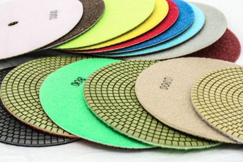 7 Inch Diamond Polishing Pads 15 Pieces ANY Grit Wet/Dry Granite Concrete Stone