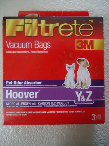 2-Filtrete 3M Vacuum Cleaner Bags Hoover Y &amp; Z Micro Allergen New 64732