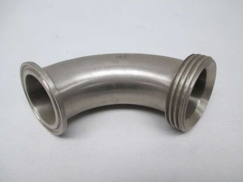 NEW STAINLESS SANITARY ELBOW 1-1/2IN THREAD AND TRICLAMP D369038