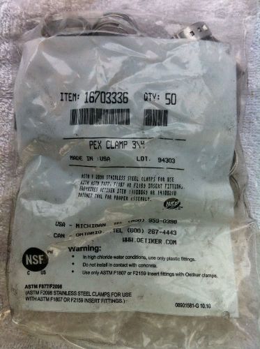 (50) 3/4&#034; pex stainless steel cinch clamps ssc by oetiker made in usa, nsf/astm for sale