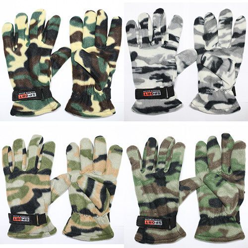 Fleece Thermal military camo Glove Adjust Wrist Strap camping ski Tactical New