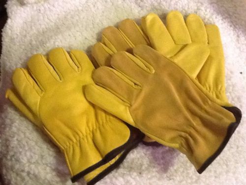 3 NEW PAIRS MENS LARGE SIZE LINED SOFT COWHIDE DRIVERS ROPERS STYLE GLOVES