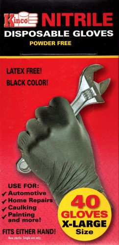 Kinco® Black Nitrile Disposable Gloves EXTRA LARGE Latex Free # 23106 XL