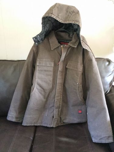 Tough duck coat washed polyfill parka w/hood-xl chestnut #55371b for sale