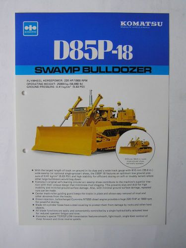 KOMATSU D85P-18 Swamp Bulldozer Brochure Japan