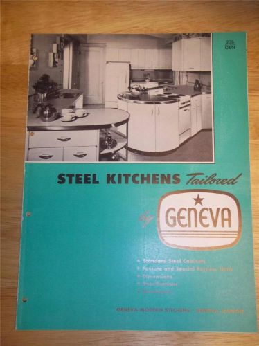 Vtg Geneva Modern Kitchens Catalog~Steel Cabinets/Sinks~IL~1953