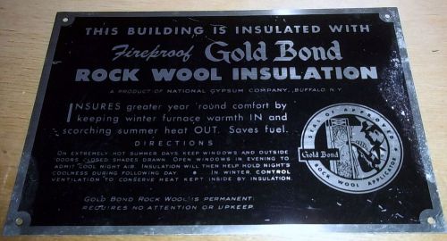 Gold Bond Rock Wool Insulation Nat Gypsum Buffalo NY Building Construction SIGN