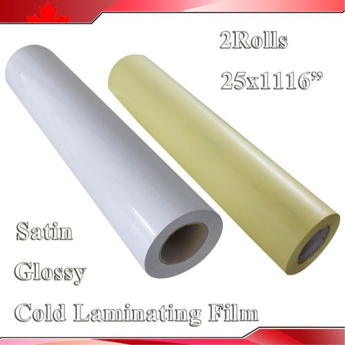 2rolls 25&#034;x164&#039; 2mil uv glossy+satin matt vinyl cold laminating film laminator for sale