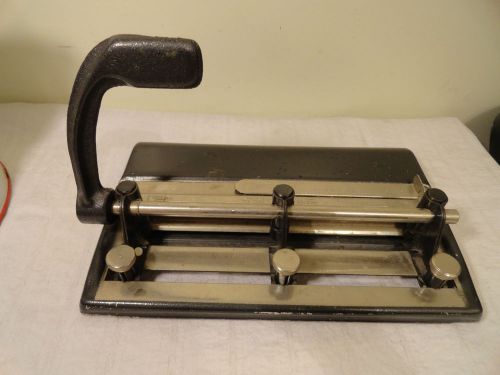 Vintage Master Products 3 Hole Industrial Adjustable Paper Punch USA