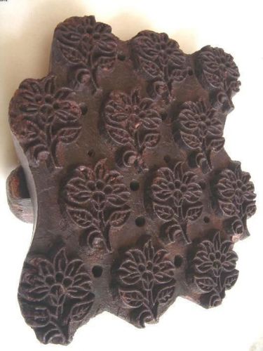 India Handcarved TEXTILE BLOCK PRINTING Wooden TOOL 32739