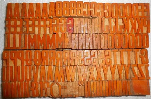 141 piece unique vintage letterpress wood wooden type printing block unused s955 for sale