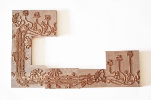 Letterpress Art Nouveau Border wood type - 7 pieces