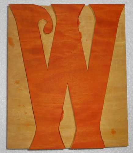 Letterpress Letter &#034;W&#034; Wood Type Printers Block Typography Collection.B906