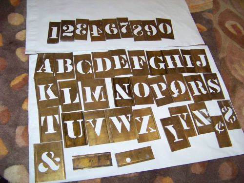 Vintage brass stencils/ letters/ numbers/symbols ----- 3&#034; for sale