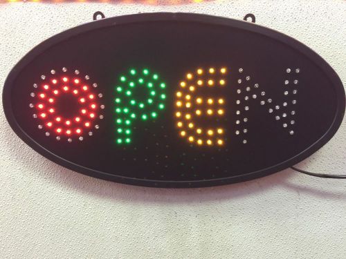 OPEN LED SIGN 19&#034;x10&#034; Animated with Power On/Off Switche OVAL