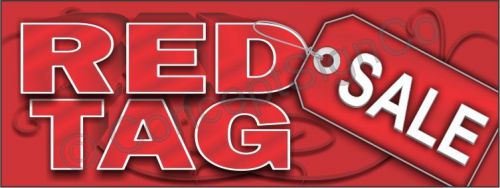 2&#039;x5&#039;  red tag sale banner 24&#034;x60&#034; outdoor sign big holiday clearance deal xmas for sale