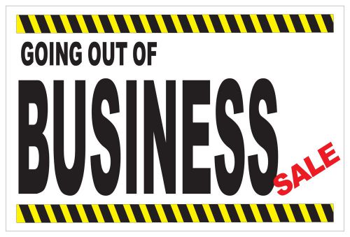 Going Out of Business Vinyl Banner /grommets 2ft x 3ft made in USA ribbon  rv23