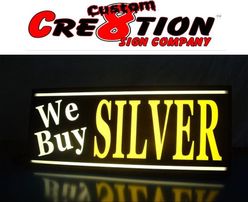 20&#034; x 30&#034; led light box sign  - we buy silver - led powered window sign for sale