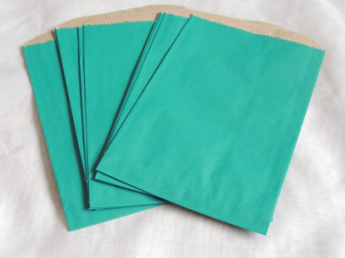25 -5x7 Teal Paper Party Bags, Paper Merchandise Serrated Edged Bags