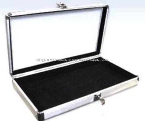 6 wholesale locking aluminum black earring display portable storage box cases for sale