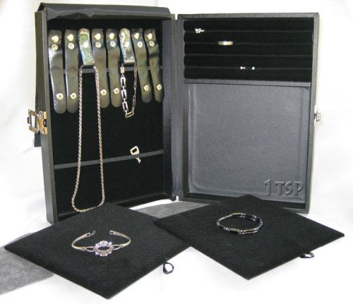Jewelry Display Case Storage or Travel Attache for Necklaces, Rings, Earrings