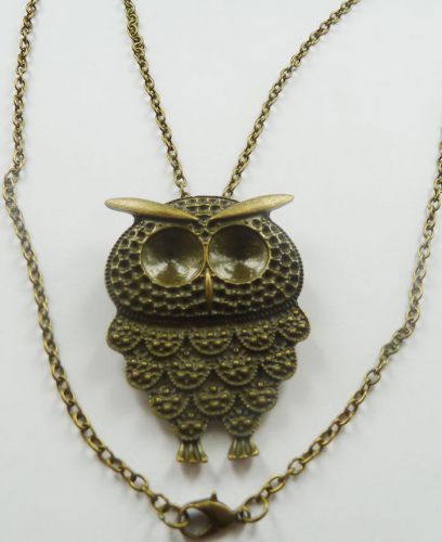 Lots of 10pcs bronze plated owl Costume Necklaces pendant 647mm
