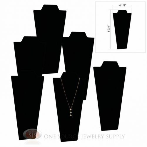 (6) Black Velvet 8 7/8&#034; Padded Pendant Necklace Display Easel Neckform Stand