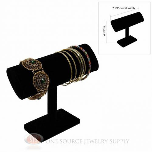 6 1/4&#034; Black Velvet 1 Tier T-Bar Oval Jewelry Bracelet Display Presentation