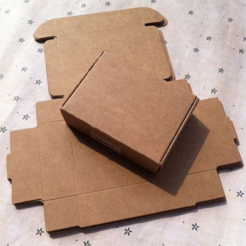 10x Kraft Paper Box 80mm*60mm*22mm Gift Boxes Candy Earring Bracelet Packaging