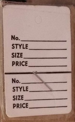 Store fixture no string tags perf &amp; non-perf merchandise tags 3-box lot white for sale