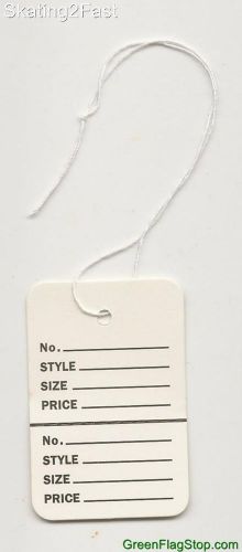 1000 white strung garment merchandise price tags small for sale