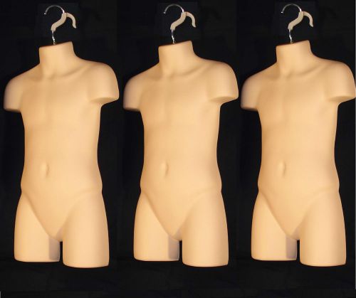 3 CHILD MANNEQUIN DRESS FORMS (for 5T~7T / FLESH) FOR HANGING / HOLLOW BACK
