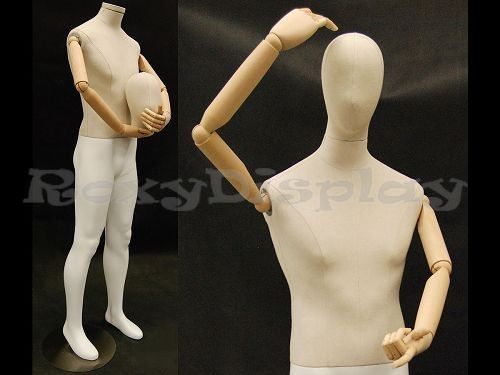 Fiberglass male egg head mannequin dress form display with linen cover #vin21 for sale