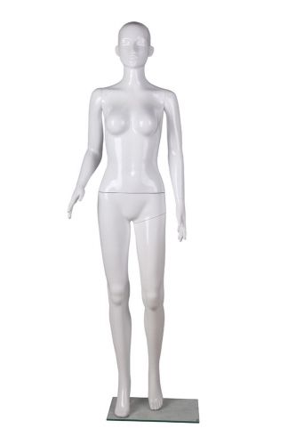 FEMALE MANNEQUIN + FREE WIG Life Size White Clothes Dummy Shop Display H-03