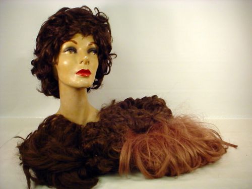 Vintage Head Mannequin with Lot of Wigs