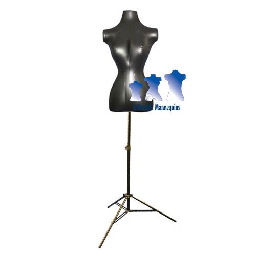 Inflatable Female Torso, Black, With MS12 Stand