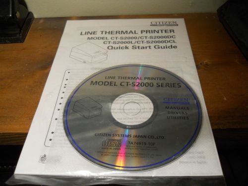 Citizen CT-S2000 Series Line Thermal Printer Manual, Drivers, Utilities Disc  +