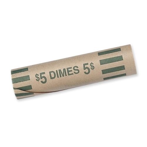 Mmf industries 2160600c02 tubular coin wrapper 5 dimes 1000/pk green for sale